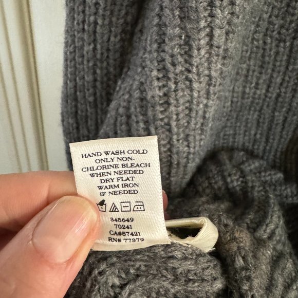 Chunky Ann Taylor Alpalca/Merino Wool Crew Neck Sweater Gray Large - Picture 5 of 5